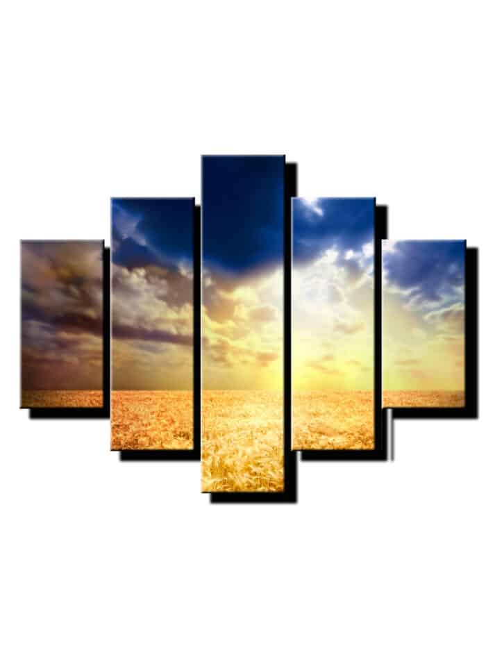 5 dielny obraz psenicne pole-Viac dielny obraz-moderne obrazy na stenu