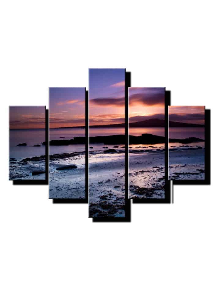 5 dielny obraz ranné morské vlny-Viac dielny obraz-moderne obrazy na stenu