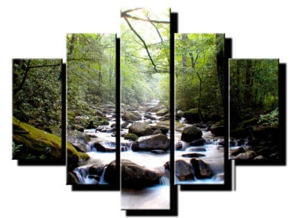 5 dielny obraz rieka,skaly-Viac dielny obraz-moderne obrazy na stenu