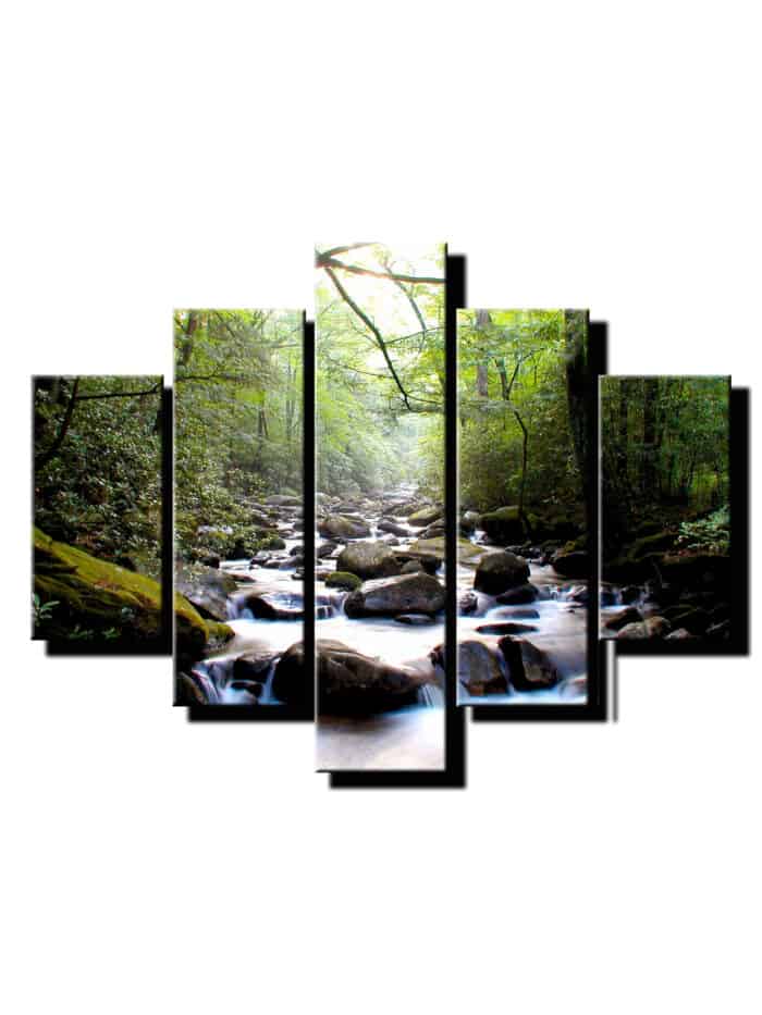 5 dielny obraz rieka,skaly-Viac dielny obraz-moderne obrazy na stenu