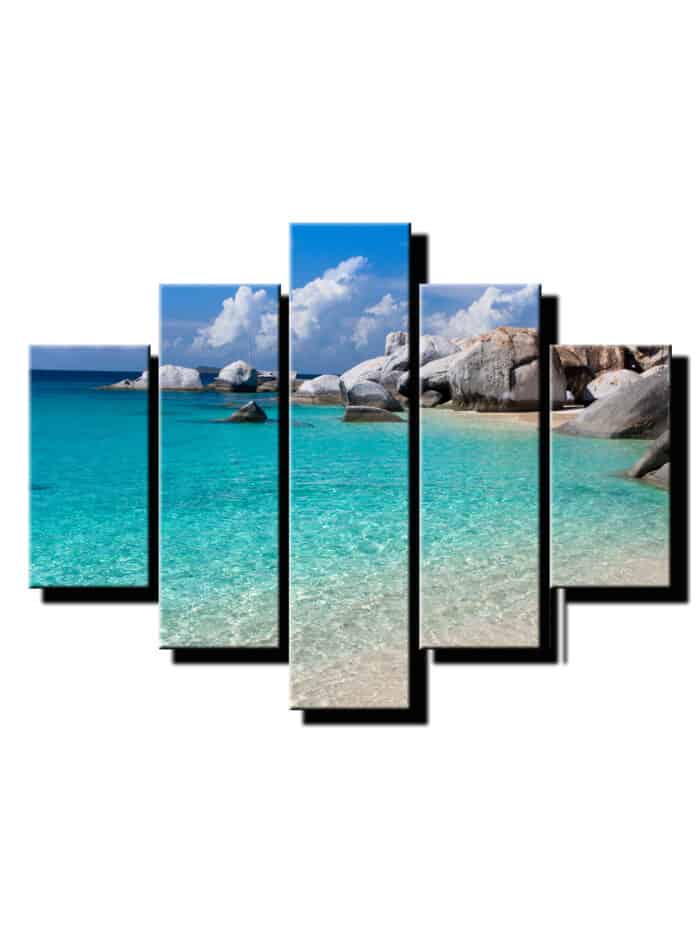 5 dielny obraz skalnaté pobrežie-Viac dielny obraz-moderne obrazy na stenu
