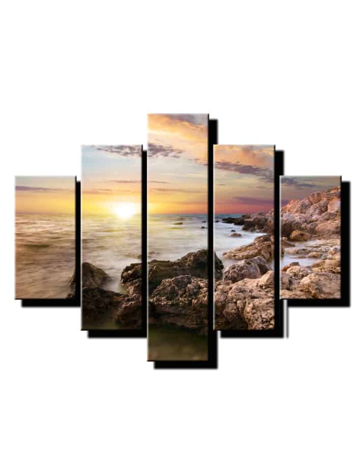 5 dielny obraz skaly v mori-Viac dielny obraz-moderne obrazy na stenu