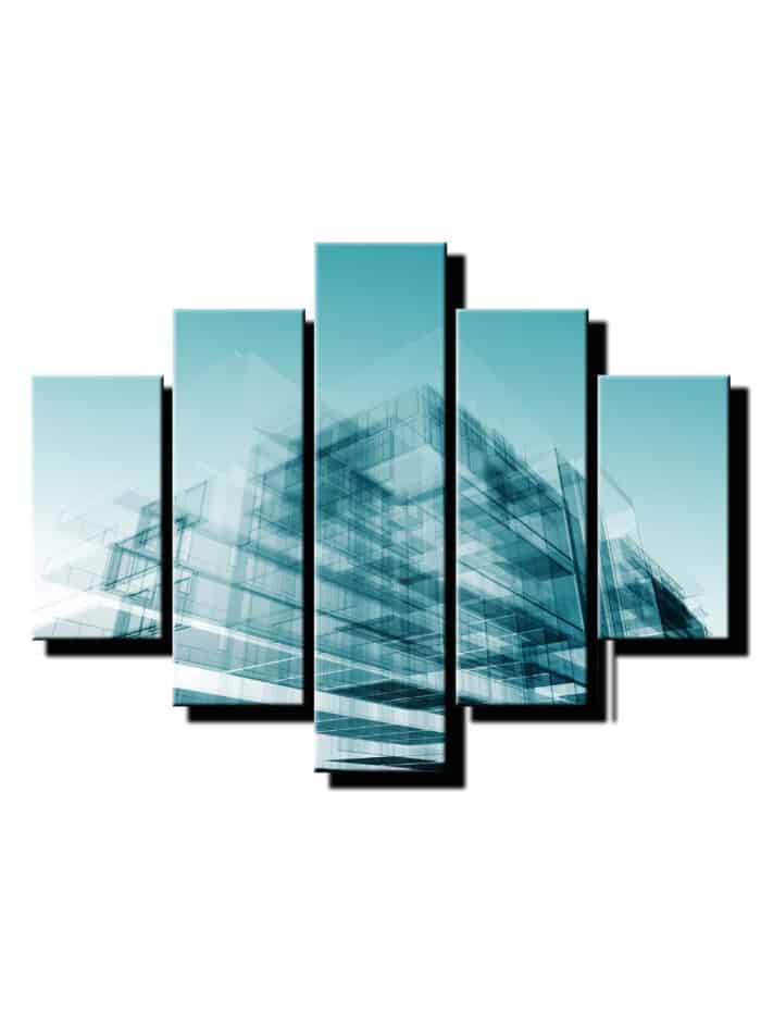 5 dielny obraz sklenena budova-Viac dielny obraz-Moderne obrazy na stenu-Obraz na stenu