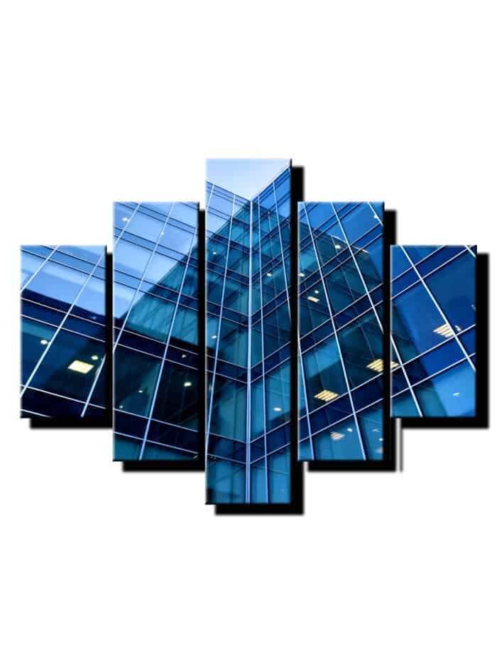 5 dielny obraz sklenena budova detial-Viac dielny obraz-Moderne obrazy na stenu-Obraz na stenu