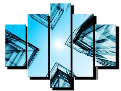5 dielny obraz sklenene budovy s podhladu-Viac dielny obraz-Moderne obrazy na stenu-Obraz na stenu