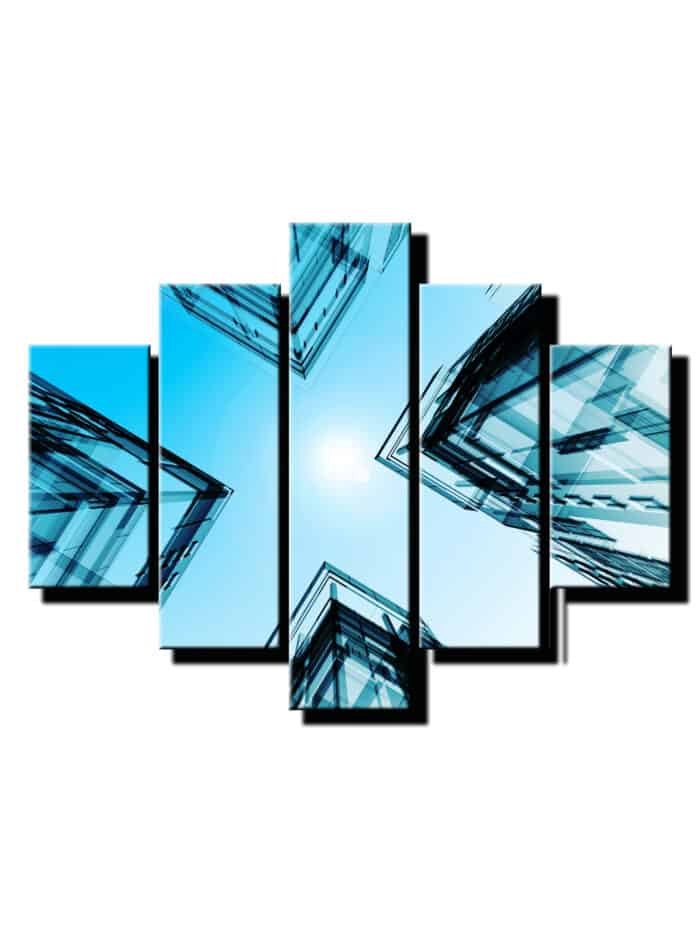 5 dielny obraz sklenene budovy s podhladu-Viac dielny obraz-Moderne obrazy na stenu-Obraz na stenu