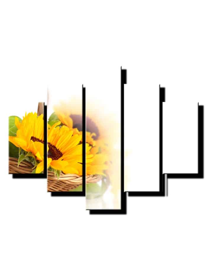 5 dielny obraz slnecnica v kosiku-Viac dielny obraz-moderne obrazy na stenu