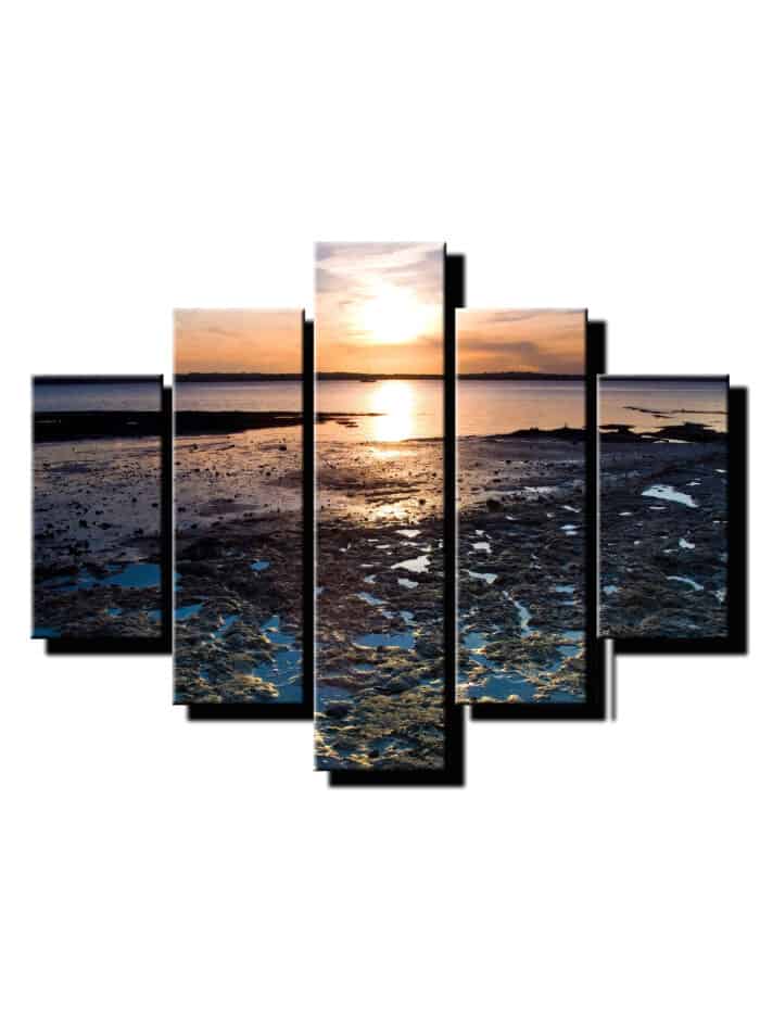 5 dielny obraz slnko nad plážou-Viac dielny obraz-moderne obrazy na stenu