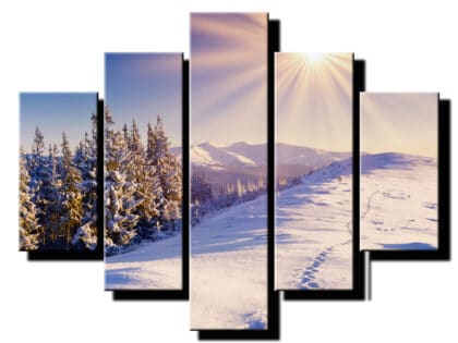 5 dielny obraz slnko v zime -Viac dielny obraz-moderne obrazy na stenu