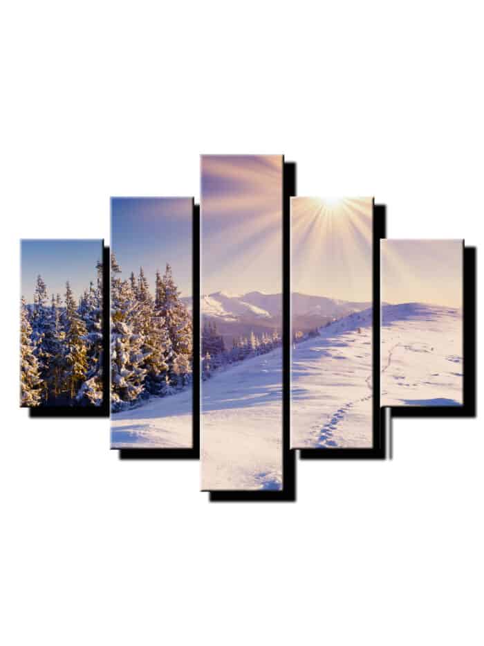 5 dielny obraz slnko v zime -Viac dielny obraz-moderne obrazy na stenu