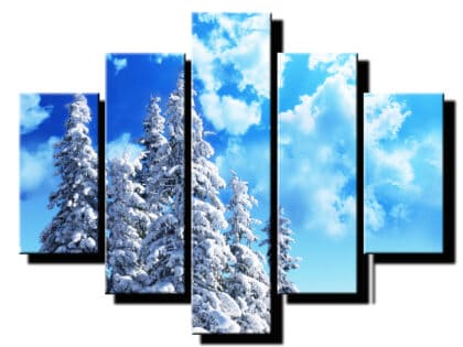 5 dielny obraz sneh na stromoch-Viac dielny obraz-moderne obrazy na stenu