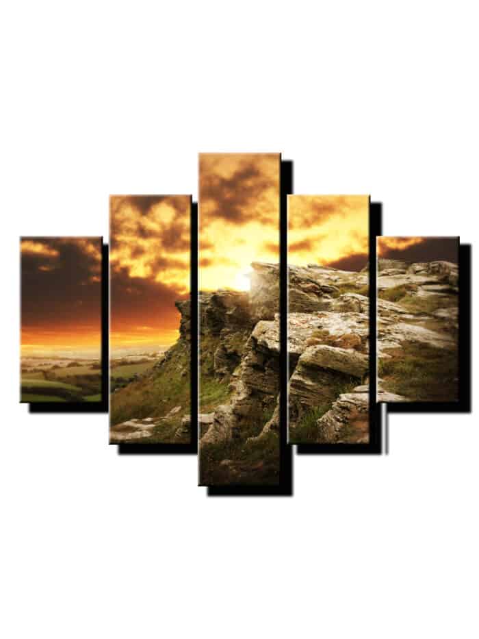 5 dielny obraz špicaté skaly-Viac dielny obraz-moderne obrazy na stenu