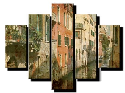 5 dielny obraz stará ulica v benátkách-Viac dielny obraz-moderne obrazy na stenu