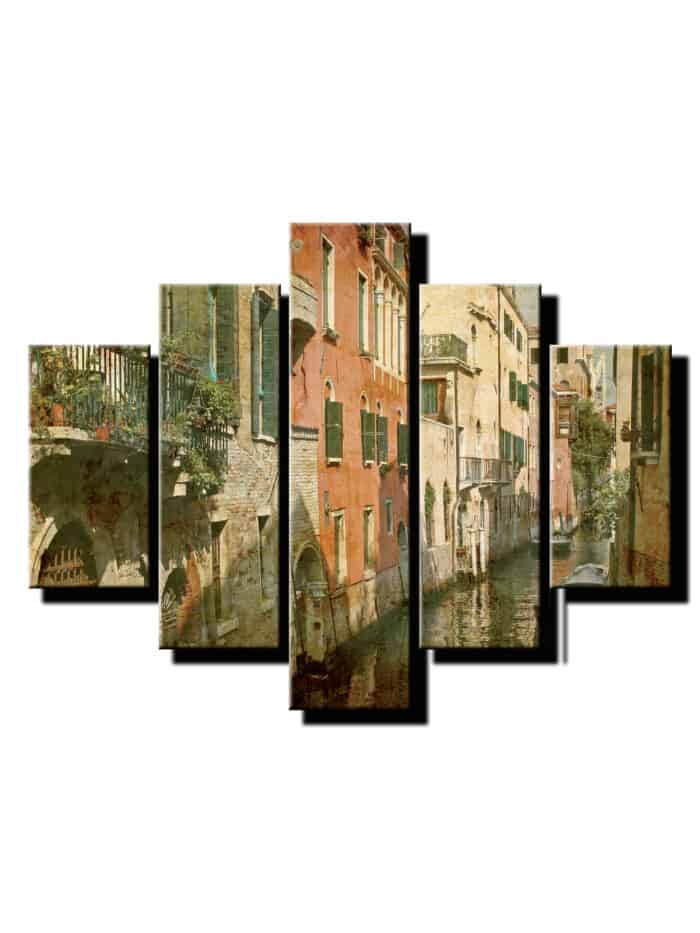 5 dielny obraz stará ulica v benátkách-Viac dielny obraz-moderne obrazy na stenu
