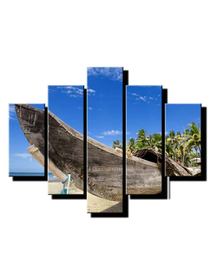 5 dielny obraz stary cln na plazi-Viac dielny obraz-moderne obrazy na stenu