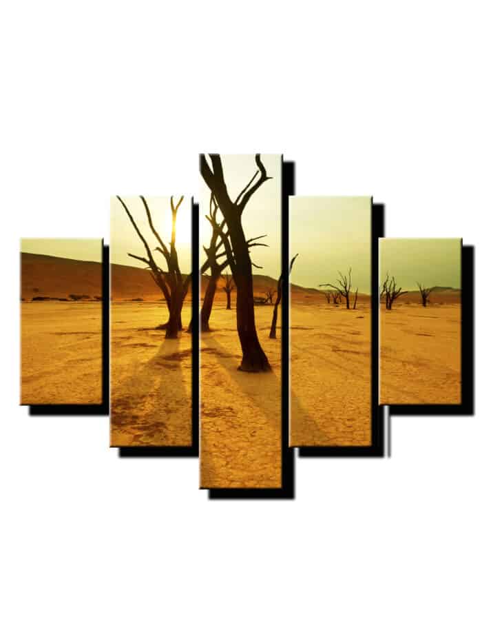 5 dielny obraz stromy v púšti-Viac dielny obraz-moderne obrazy na stenu