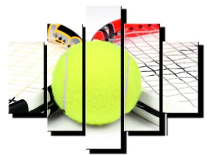 5 dielny obraz tenisova lopticka detail-Viac dielny obraz-moderne obrazy na stenu