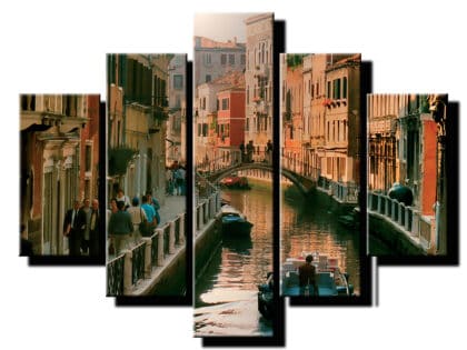 5 dielny obraz ulica v benátkách-Viac dielny obraz-moderne obrazy na stenu