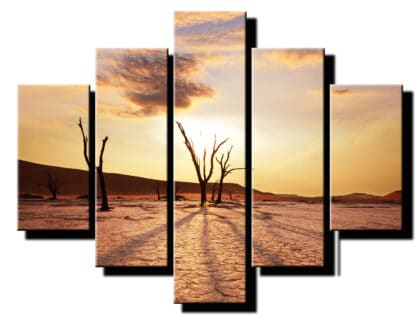 5 dielny obraz večerné oblaky nad púšťou-Viac dielny obraz-moderne obrazy na stenu
