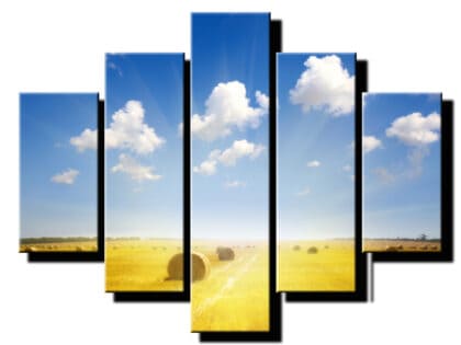 5 dielny obraz velke baliky slamy-Viac dielny obraz-moderne obrazy na stenu