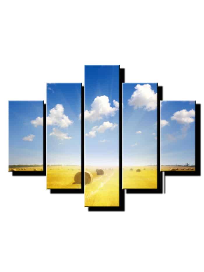 5 dielny obraz velke baliky slamy-Viac dielny obraz-moderne obrazy na stenu