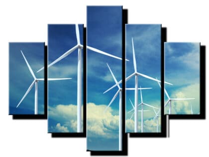 5 dielny obraz veterne mlyny na oblohe-Viac dielny obraz-moderne obrazy na stenu