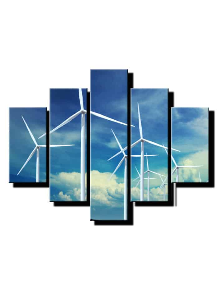 5 dielny obraz veterne mlyny na oblohe-Viac dielny obraz-moderne obrazy na stenu