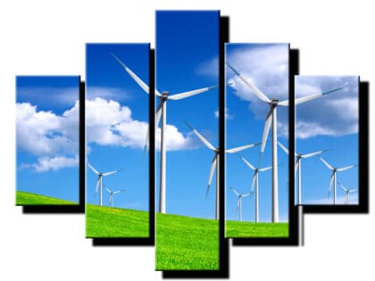5 dielny obraz veterne mlyny v prirode-Viac dielny obraz-moderne obrazy na stenu