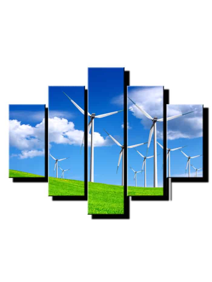 5 dielny obraz veterne mlyny v prirode-Viac dielny obraz-moderne obrazy na stenu