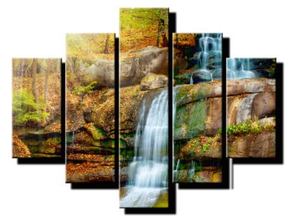 5 dielny obraz vodopad detail-Viac dielny obraz-moderne obrazy na stenu