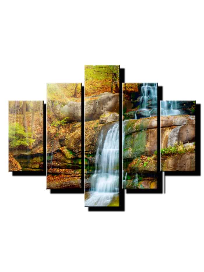 5 dielny obraz vodopad detail-Viac dielny obraz-moderne obrazy na stenu