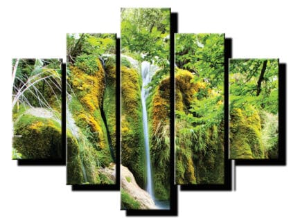 5 dielny obraz vodopad hdr-Viac dielny obraz-Moderne obrazy na stenu-Obraz na stenu
