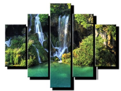 5 dielny obraz vodopad na rieke-Viac dielny obraz-Moderne obrazy na stenu-Obraz na stenu