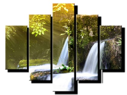 5 dielny obraz vodopad v lese-Viac dielny obraz-moderne obrazy na stenu
