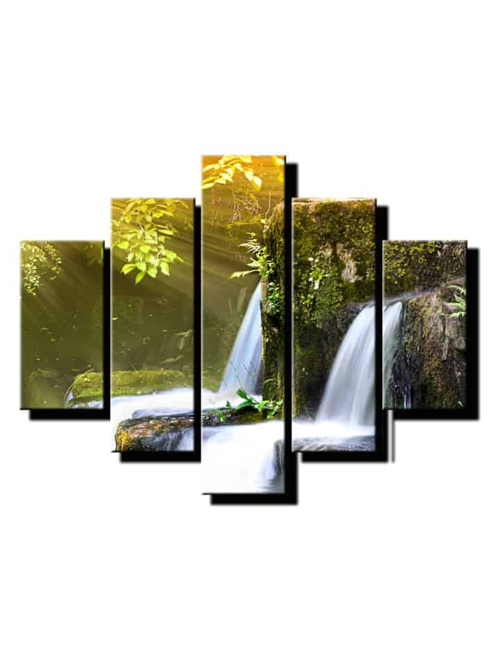 5 dielny obraz vodopad v lese-Viac dielny obraz-moderne obrazy na stenu