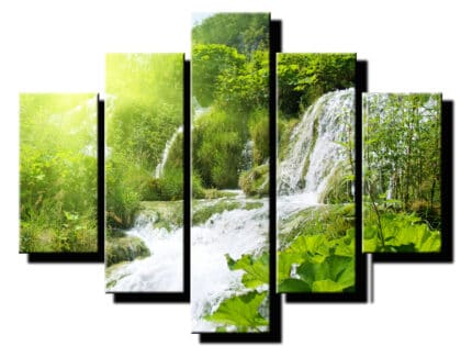 5 dielny obraz vodopad v prirode-Viac dielny obraz-moderne obrazy na stenu