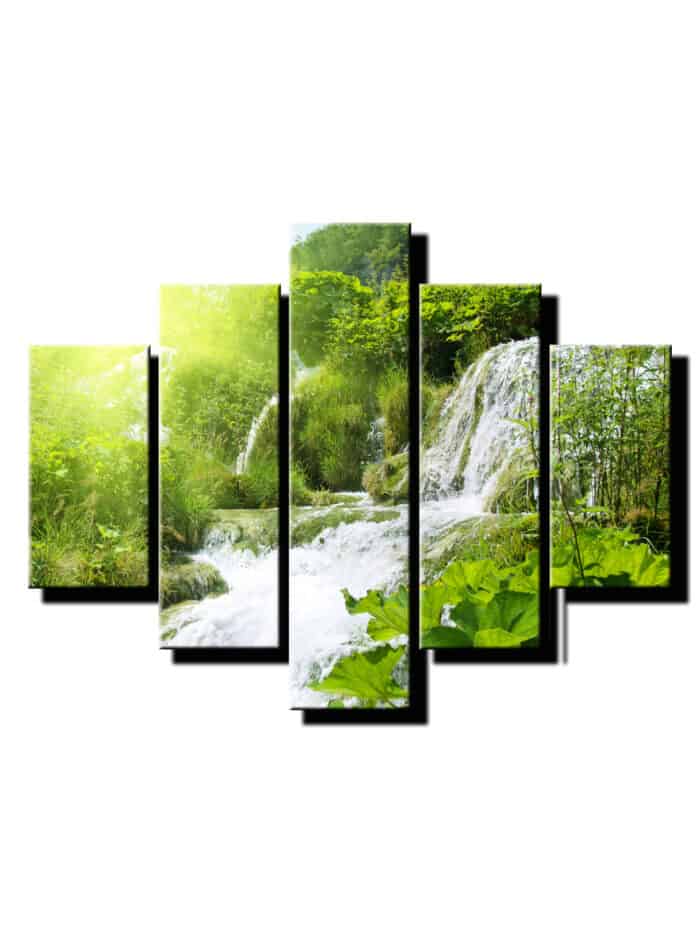 5 dielny obraz vodopad v prirode-Viac dielny obraz-moderne obrazy na stenu