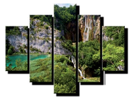 5 dielny obraz vodopad z hora-Viac dielny obraz-Moderne obrazy na stenu-Obraz na stenu
