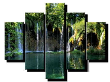 5 dielny obraz vodopady na rieke-Viac dielny obraz-Moderne obrazy na stenu-Obraz na stenu