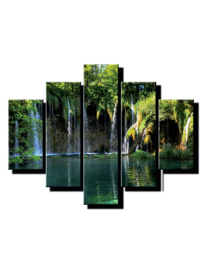 5 dielny obraz vodopady na rieke-Viac dielny obraz-Moderne obrazy na stenu-Obraz na stenu