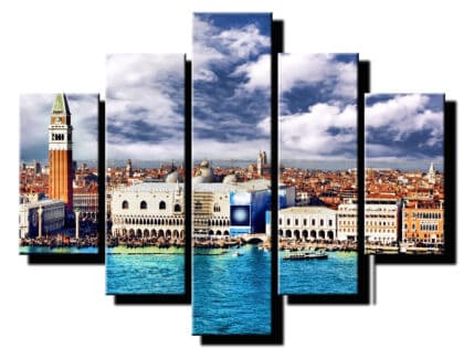 5 dielny obraz výhľad na ranné mesto-Viac dielny obraz-moderne obrazy na stenu