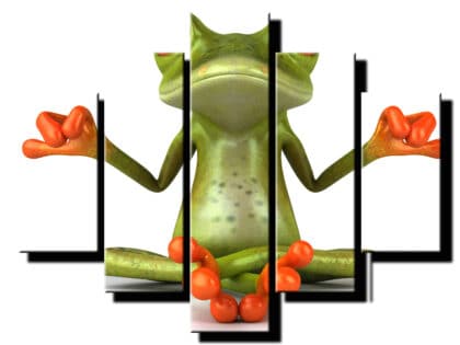 5 dielny obraz zaba medituje-Viac dielny obraz-Moderne obrazy na stenu-Obraz na stenu