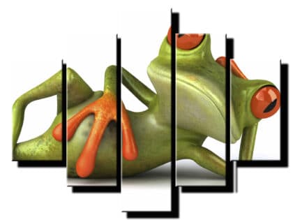 5 dielny obraz zaba oddychuje-Viac dielny obraz-Moderne obrazy na stenu-Obraz na stenu