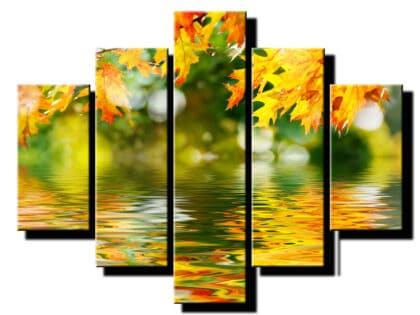 5 dielny obraz zafarbene listy-Viac dielny obraz-moderne obrazy na stenu