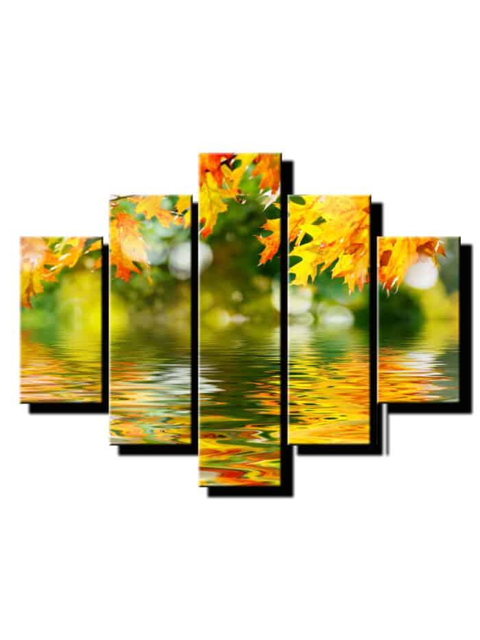 5 dielny obraz zafarbene listy-Viac dielny obraz-moderne obrazy na stenu