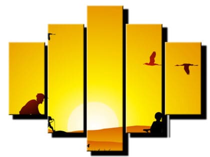 5 dielny obraz zapad slnka detail-Viac dielny obraz-moderne obrazy na stenu