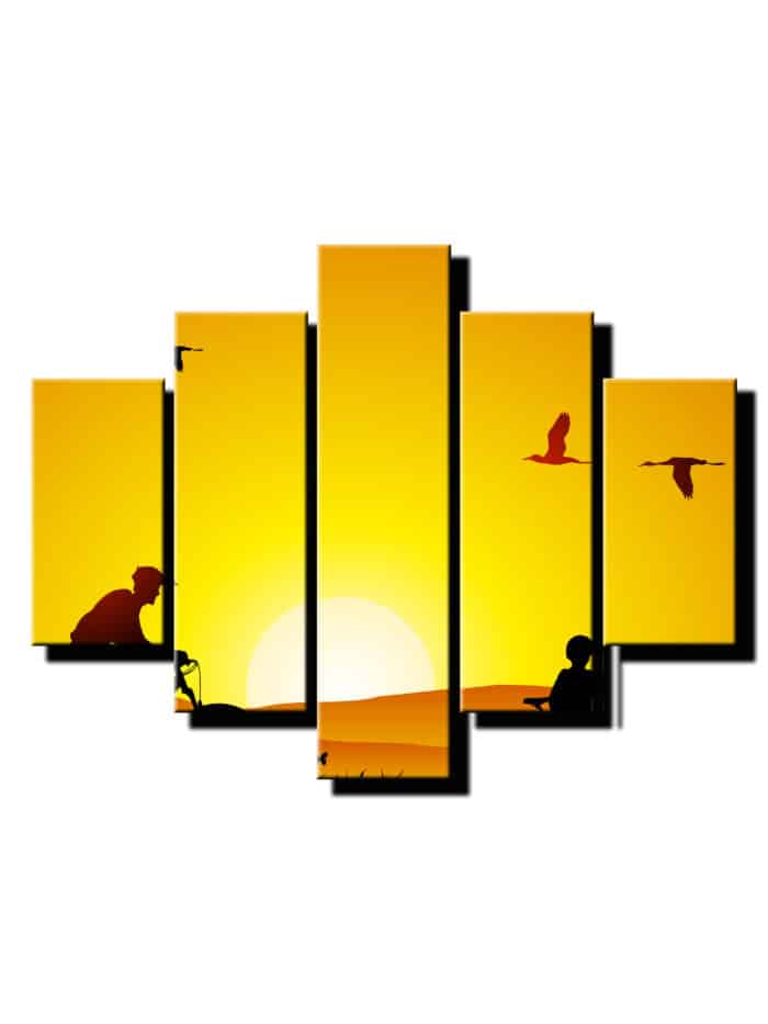 5 dielny obraz zapad slnka detail-Viac dielny obraz-moderne obrazy na stenu