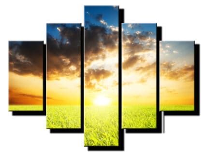 5 dielny obraz zapad slnka krajina-Viac dielny obraz-moderne obrazy na stenu
