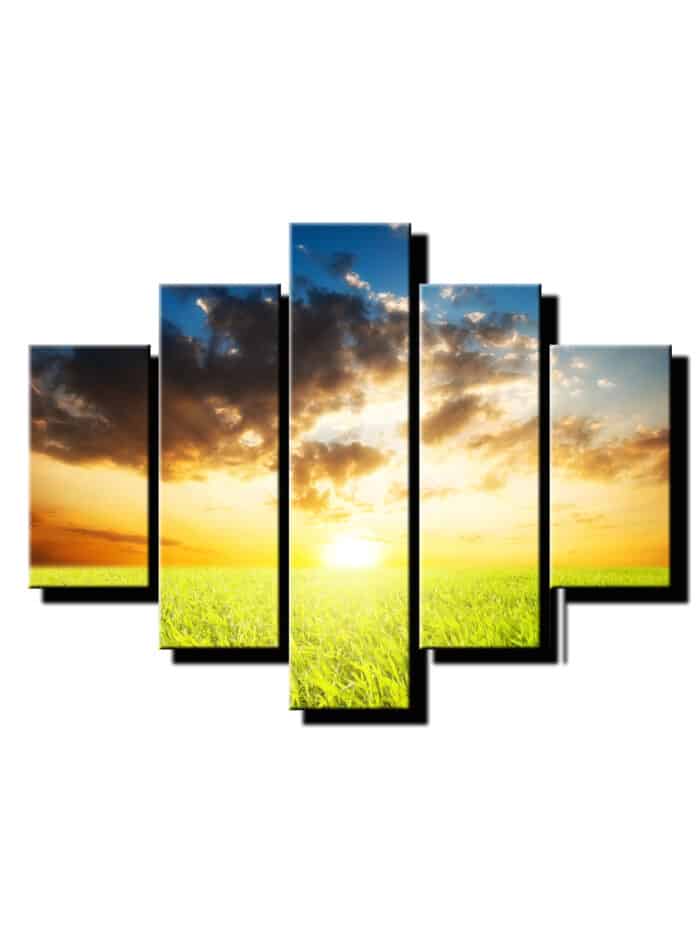 5 dielny obraz zapad slnka krajina-Viac dielny obraz-moderne obrazy na stenu