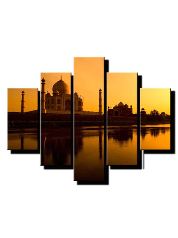 5 dielny obraz západ slnka nad obydlím-Viac dielny obraz-moderne obrazy na stenu